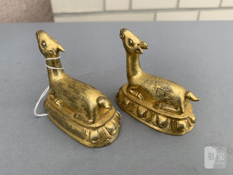 A PAIR OF GILT-BRONZE DEER - 图7